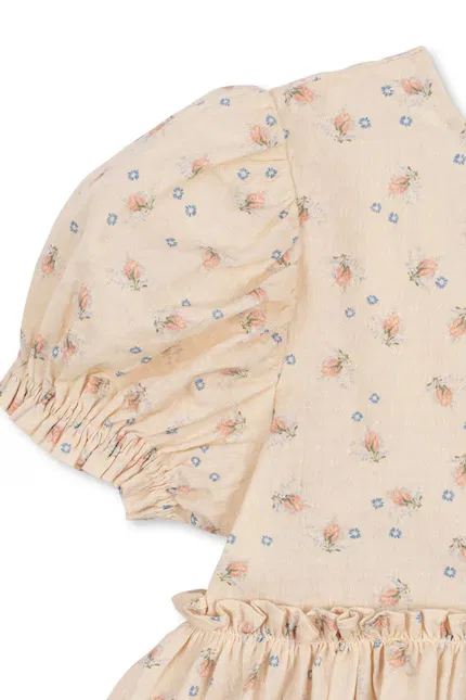 Платье мини с цветочным принтом EVIA BOW DRESS GOTS Konges Sløjd, бежевый — фото 4