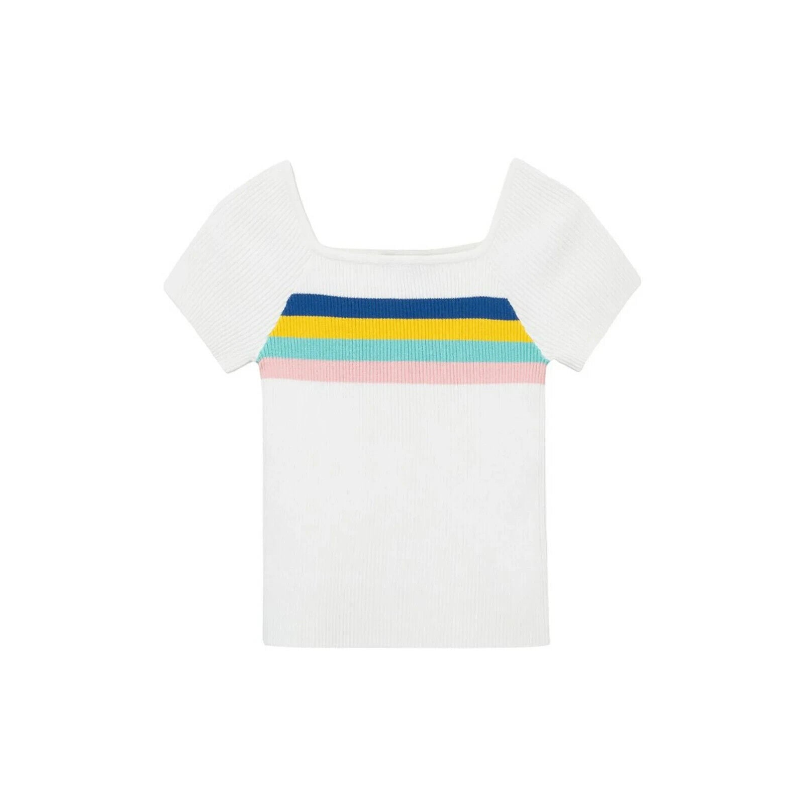 

Детская футболка Truce в белую полоску, 100% хлопок, ребристая, квадратный вырез, стиль преппи, JDM913, белый