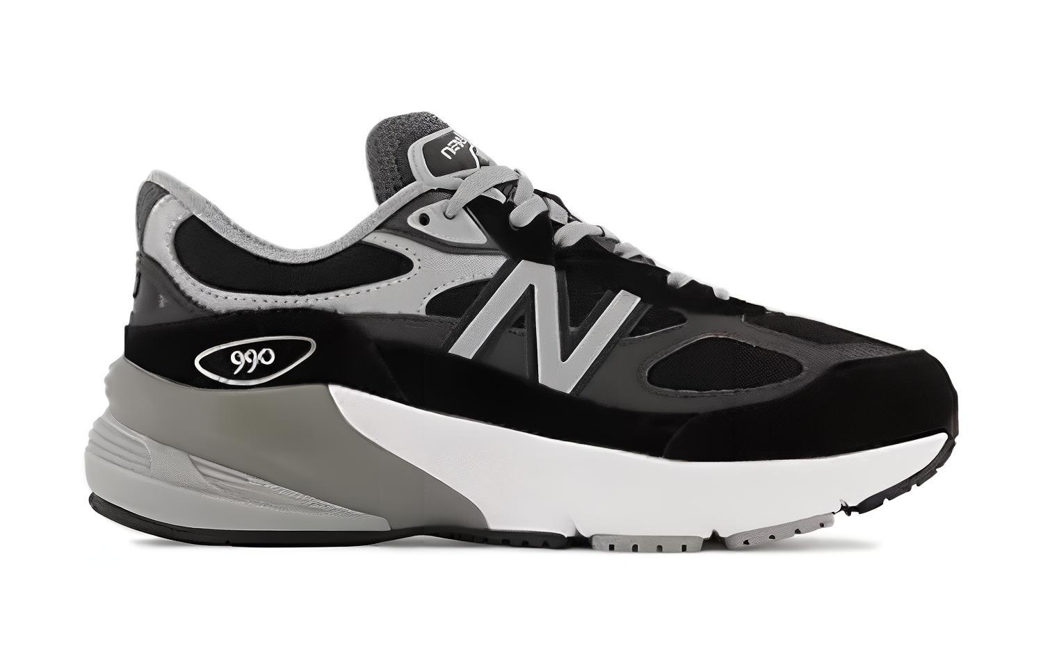 Детские кроссовки New Balance 990v6 "Черный/Серебристый" — фото 2