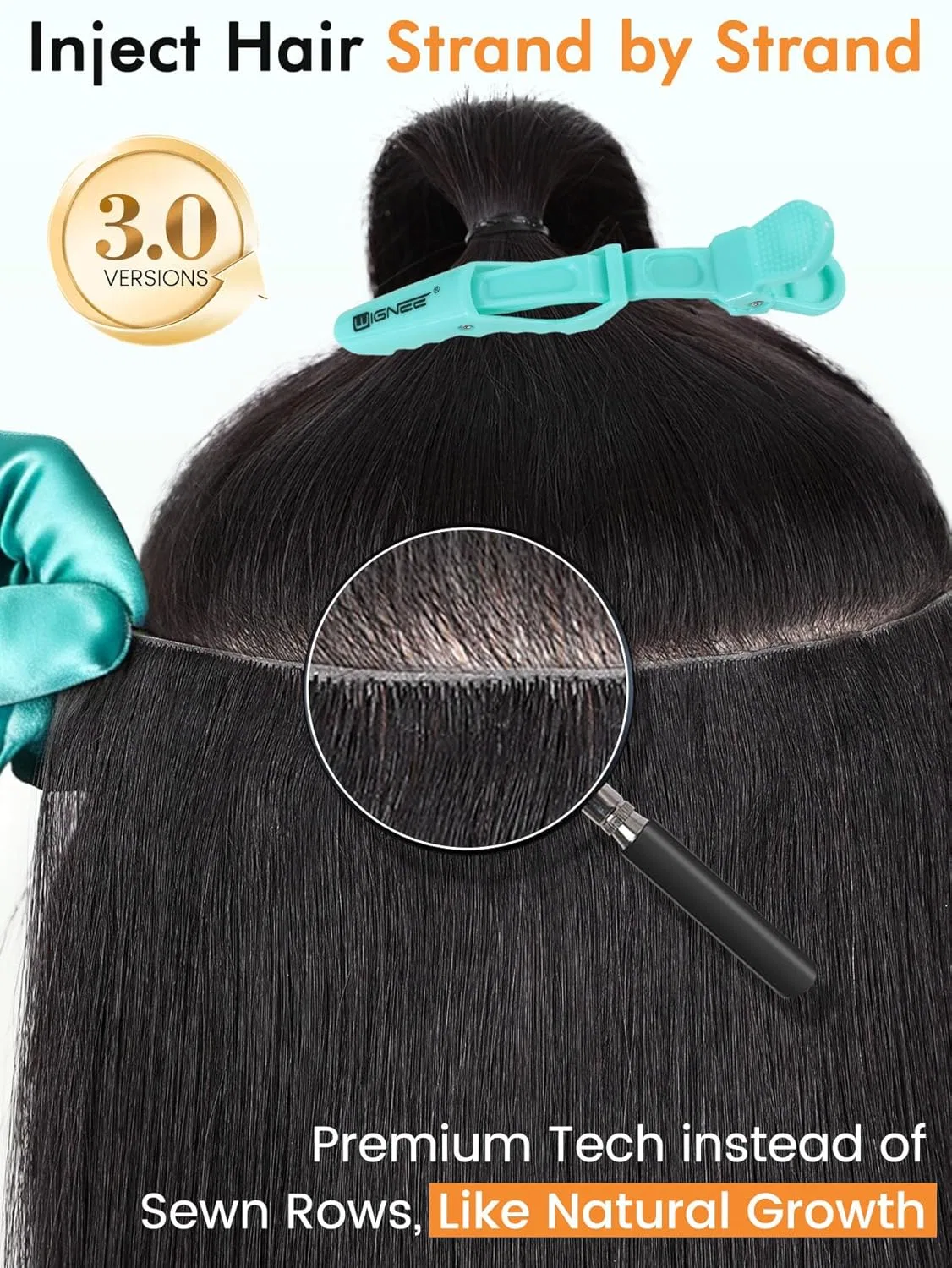 Накладные пряди из натуральных волос WIGNEE 46 см Wignee, Natural Black — фото 2