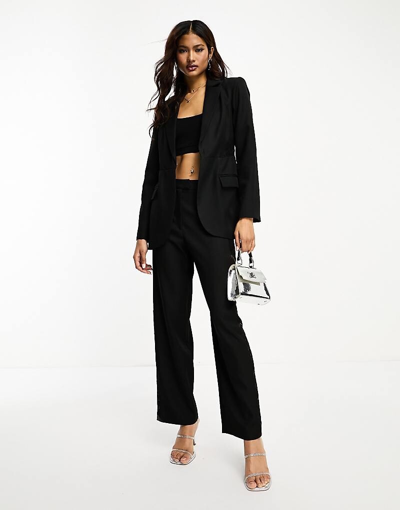 

Черные комбинированные брюки с кружевными вставками ASOS DESIGN