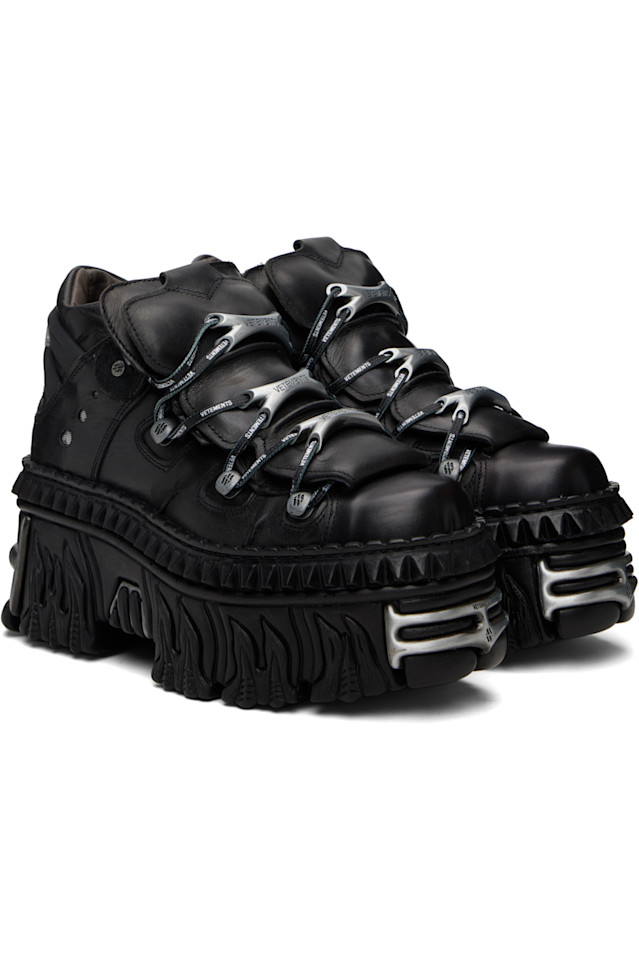 Новые кеды на платформе New Rock Edition Vetements, черный — фото 4