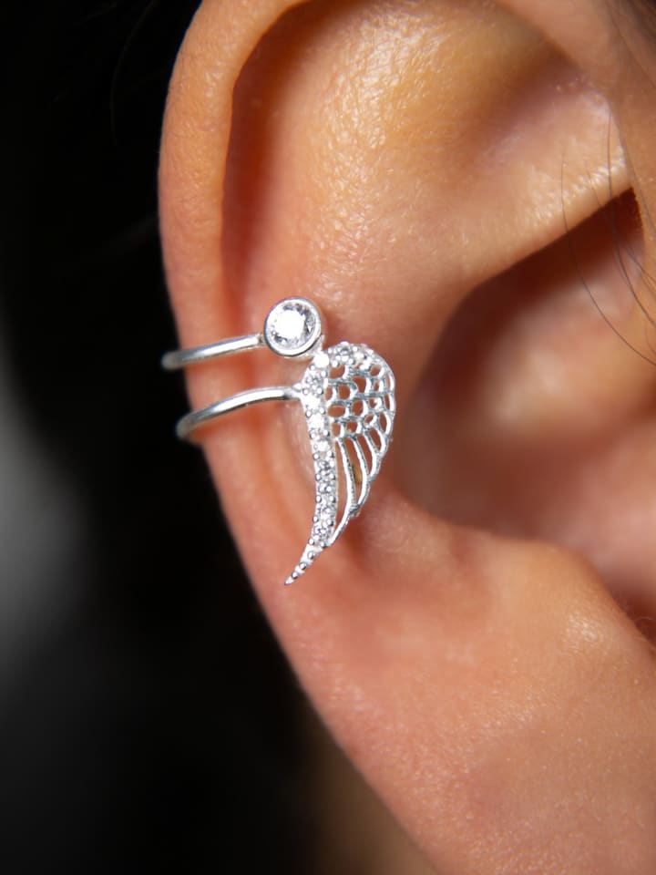 

Heliophilia Серебряная серьга-кафф с драгоценными камнями