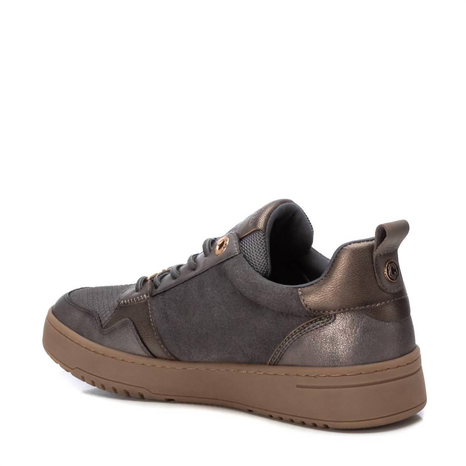 Женские кожаные кроссовки Trainers в сером цвете Xti, серый — фото 3
