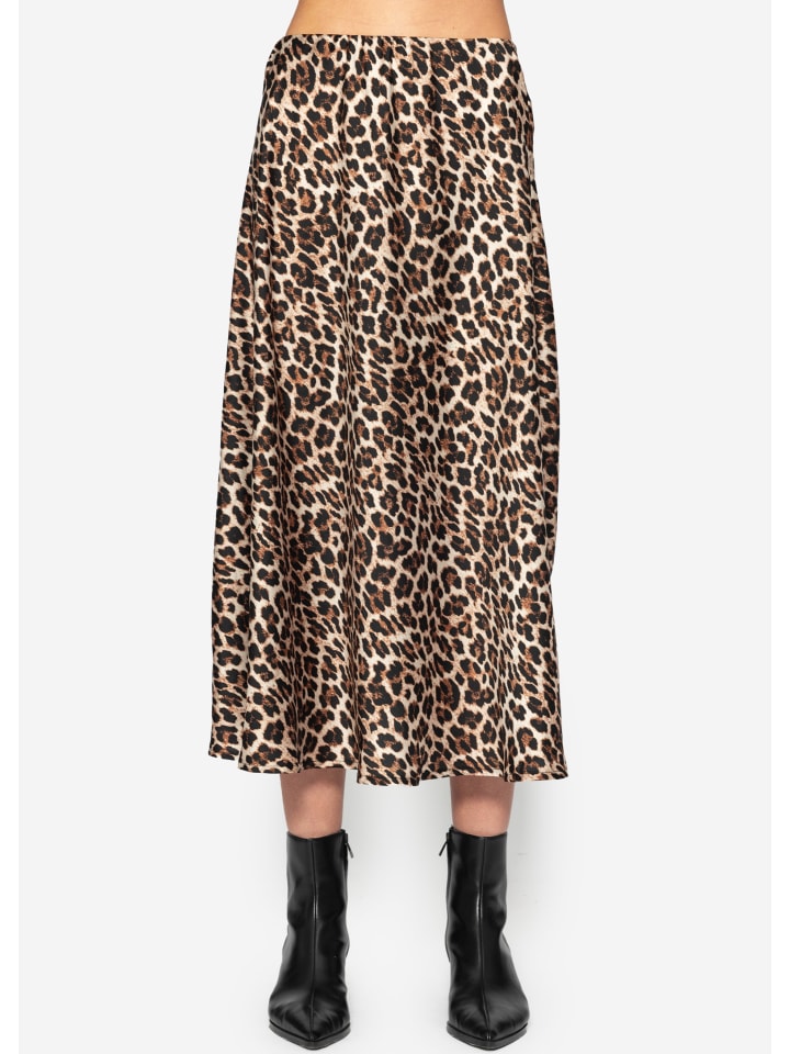 

Юбка миди с леопардовым принтом черного, коричневого, бежевого цветов SASSYCLASSY
