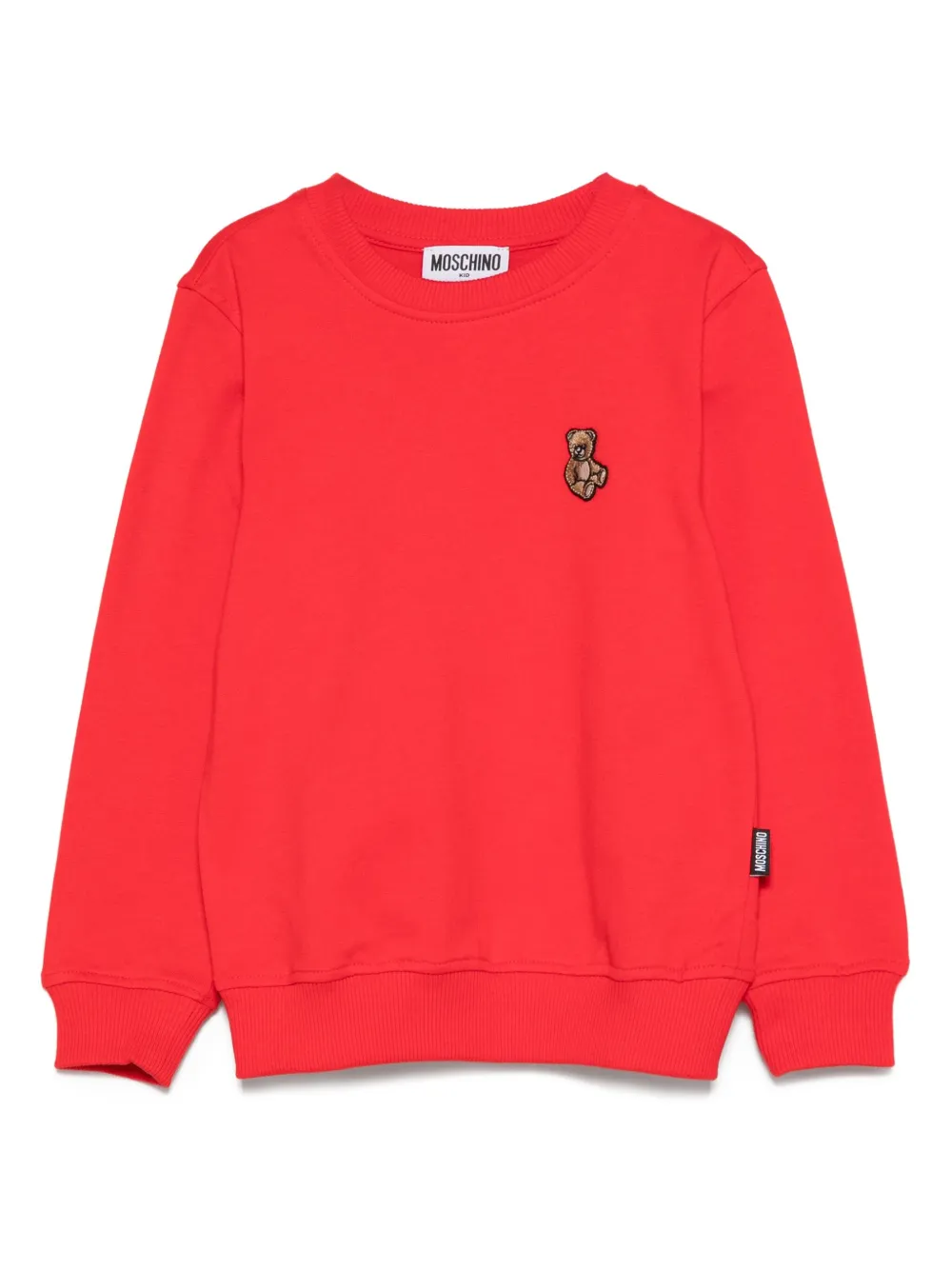 

Толстовка с вышитым плюшевым мишкой Moschino Kids, красный