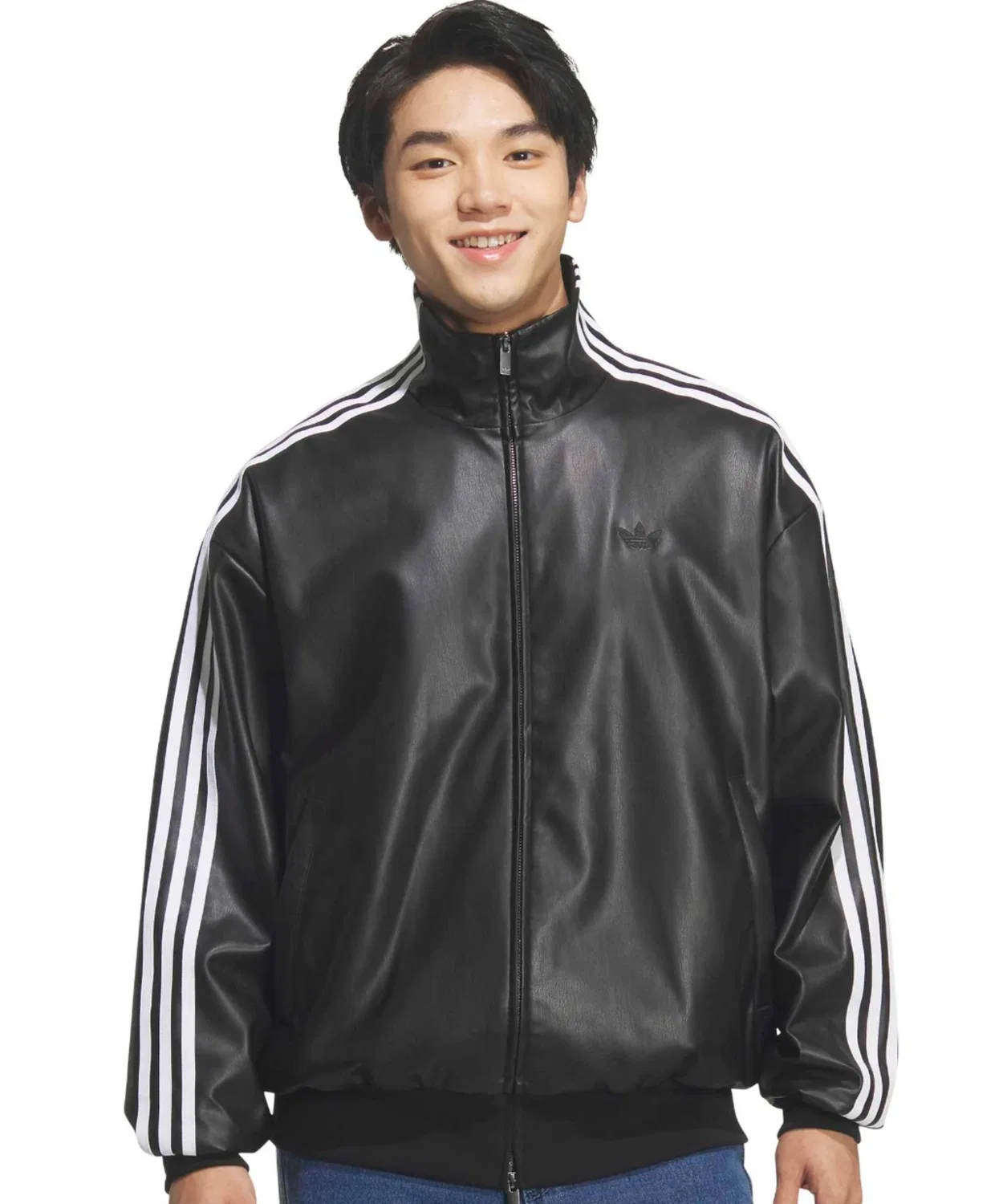 Толстовка спортивная adidas PLEATHER 3STRIPES TRACK TOP, черный — фото 4