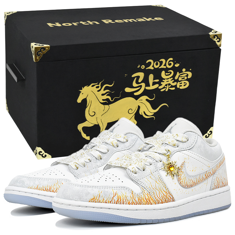 

Jordan Кроссовки Air 1 Abrasion Resistant Low top Vintage Unisex Gray White Gold