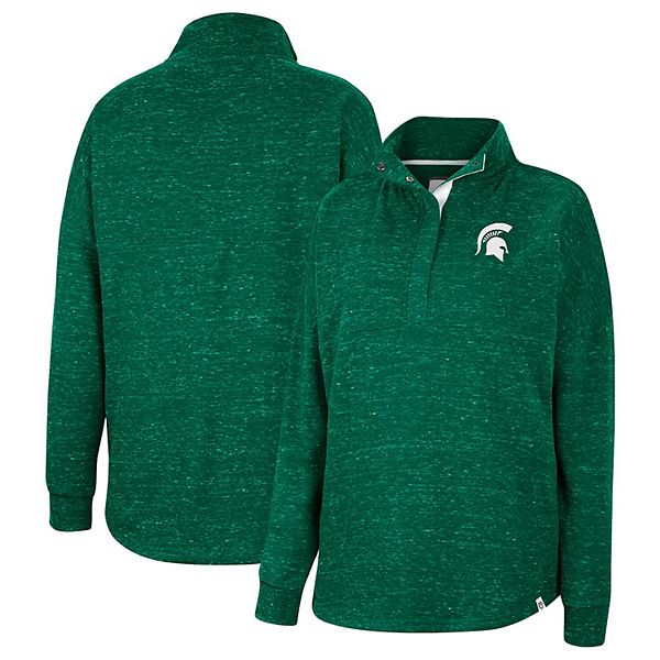 

Женский зеленый топ Michigan State Spartans Natalie speckled quarter-snap Colosseum