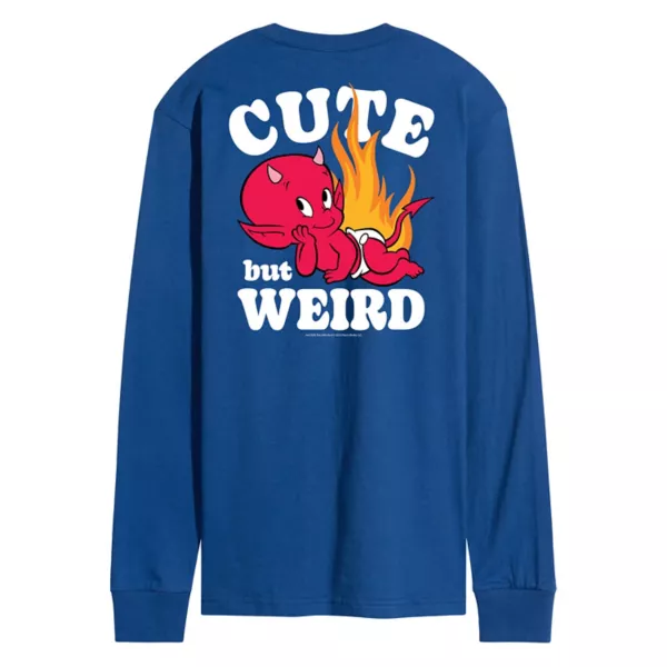 

Мужская горячая штучка, милый, но странный флисовый свитшот с изображением маленького дьявола Licensed Character, цвет royal blue