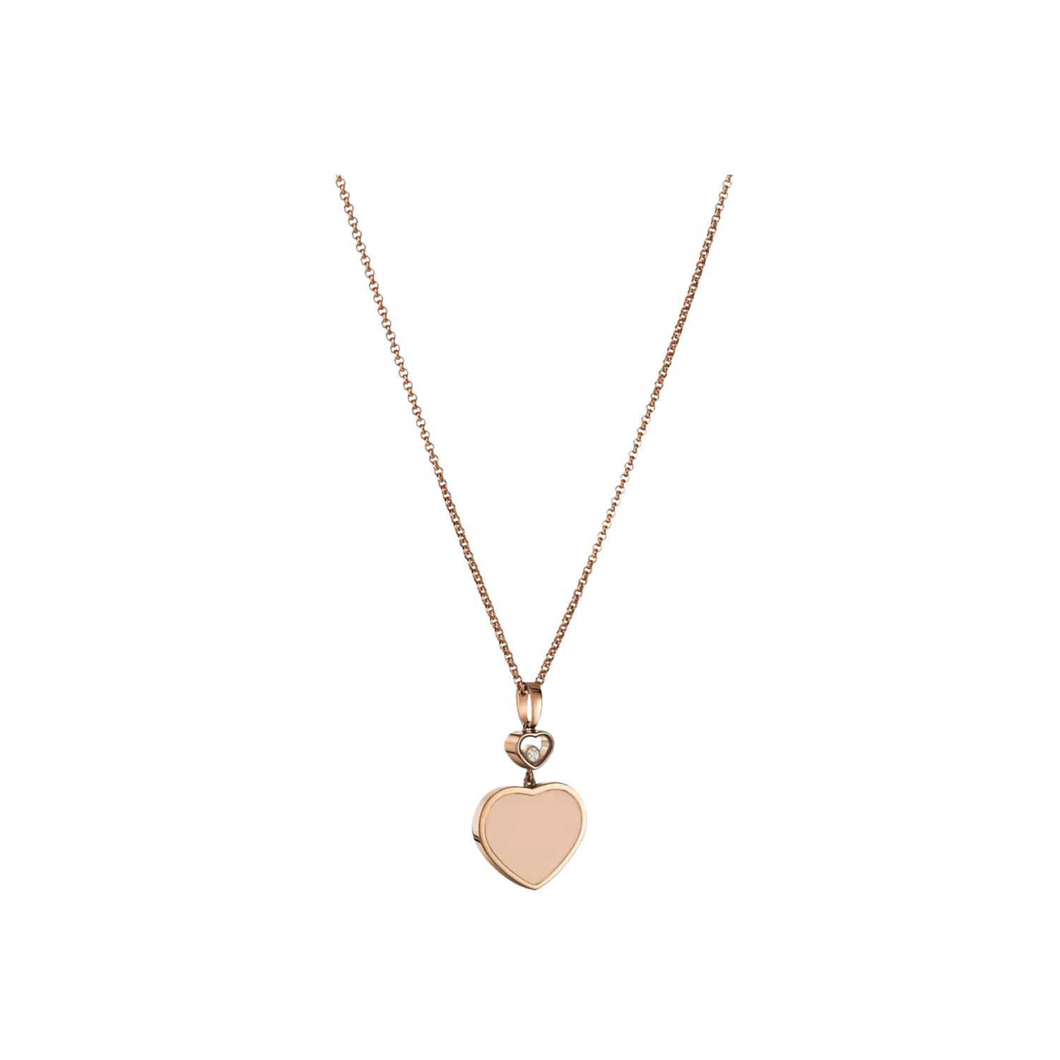 

Колье happy hearts heart из розового золота с бриллиантами и розовыми камнями Chopard