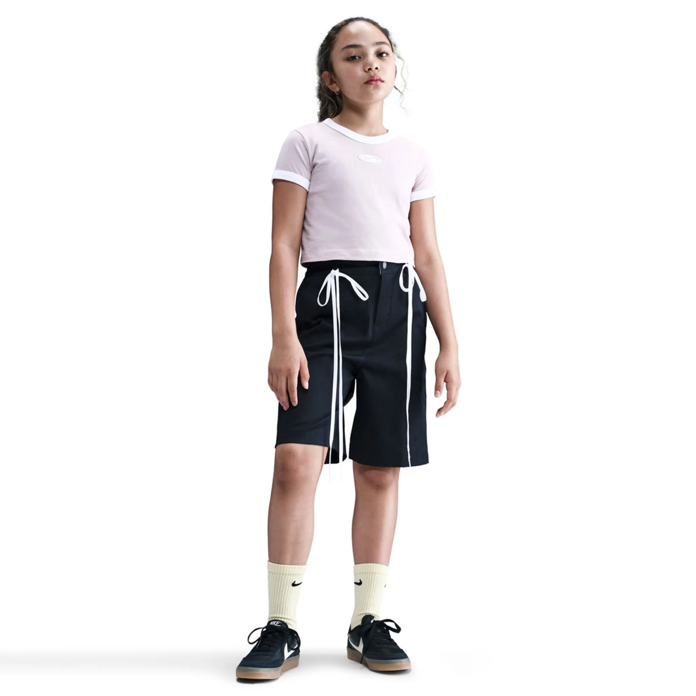Детская футболка в стиле Y2K с принтом звезды Nike, серый — фото 3