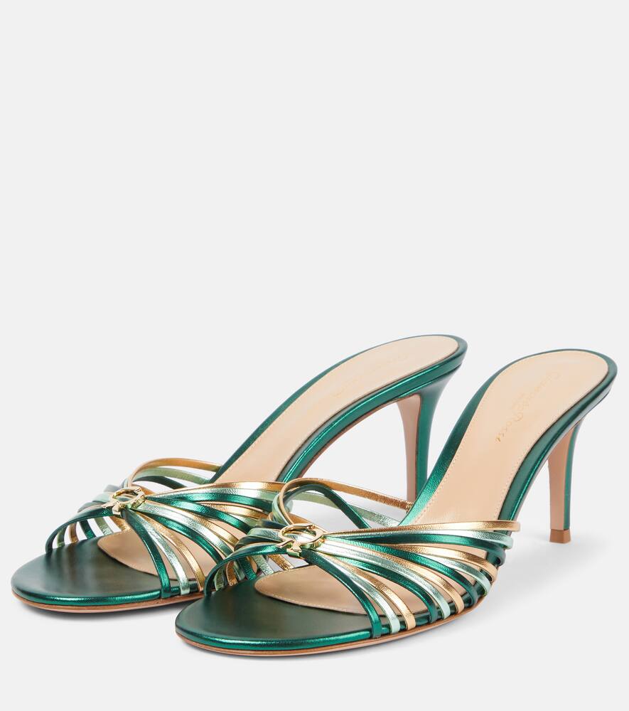 Вьена 70 мюли из металлизированной кожи Gianvito Rossi, Hunter+Aloe+Mekong — фото 4
