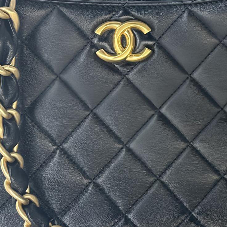 CHANEL Овчинная сумка через плечо, наплечная сумка Trumpets женская черная — фото 2