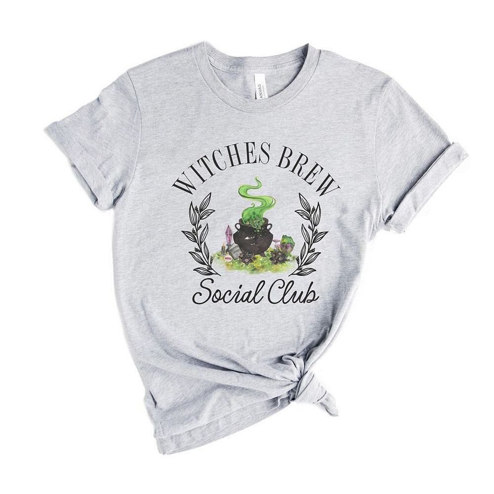 

Футболка с короткими рукавами и рисунком Witches Brew Social Club Simply Sage Market, цвет Heather Grey