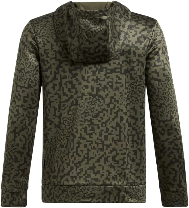 Детская флисовая толстовка Under Armour с принтом Under Armour, (390) Marine Od Green/Baroque Green/Black — фото 2