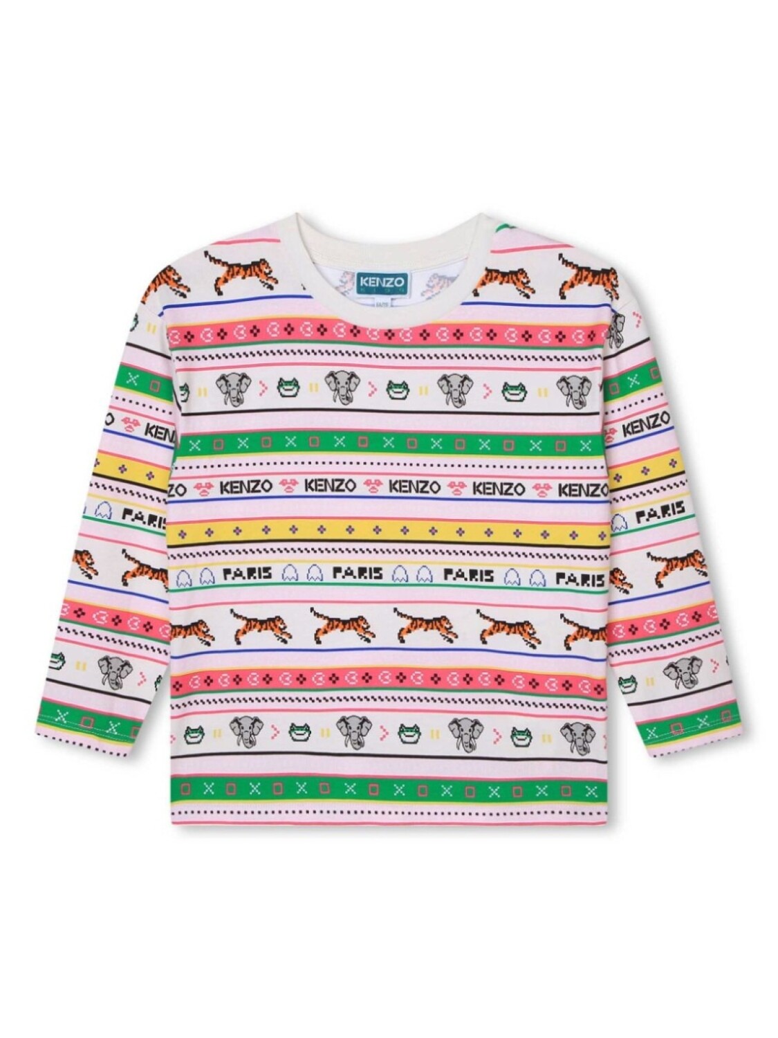 

Kenzo Kids футболка с длинными рукавами и графичным принтом, нейтральный цвет