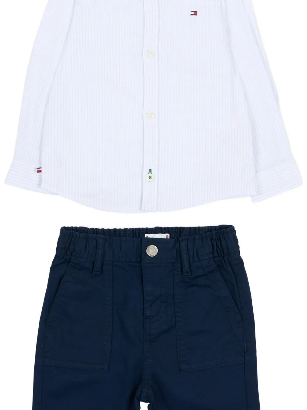 Комплект брюк с поясными шлевками и пуговицами Tommy Hilfiger Junior, белый — фото 2