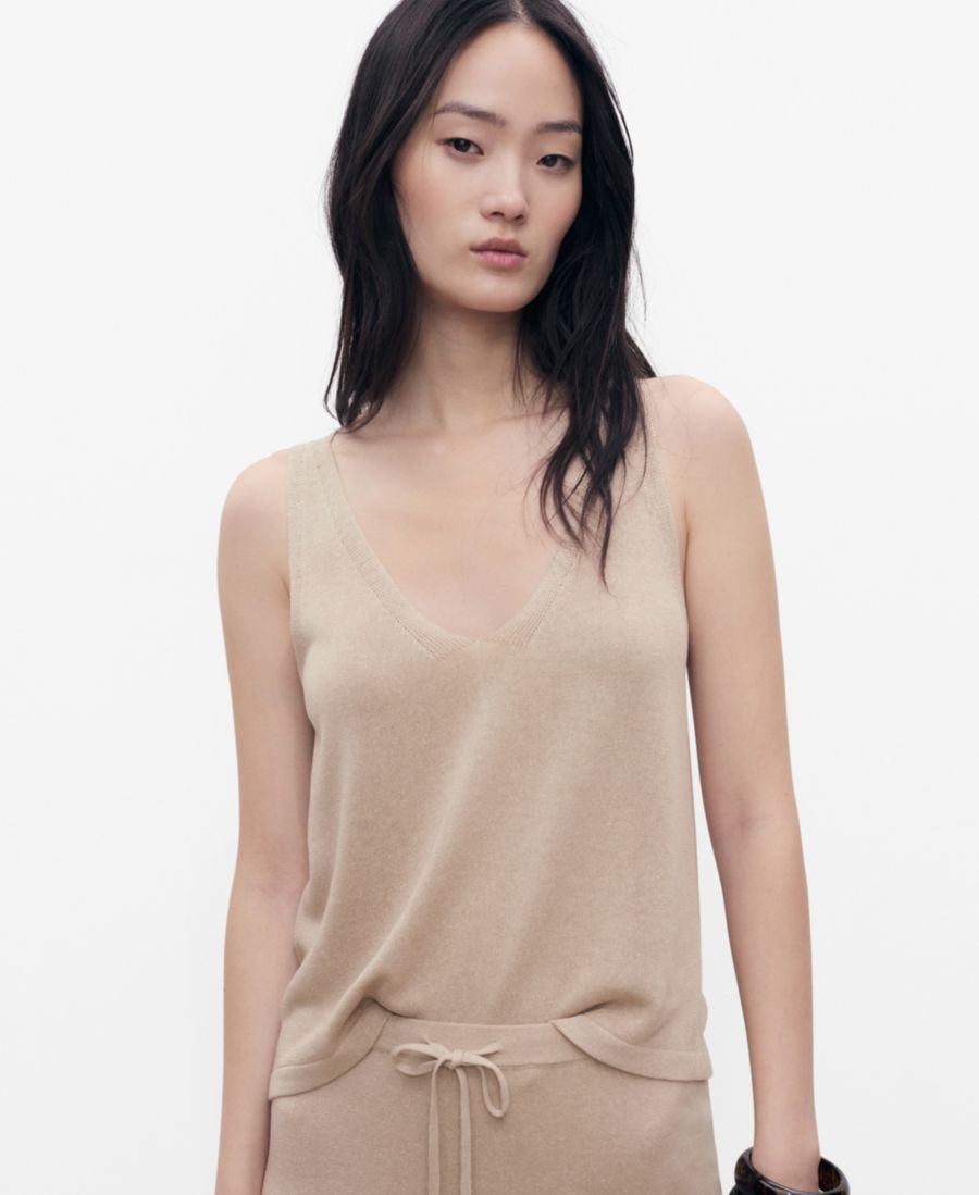 

Женская трикотажная блузка с V-образным вырезом MANGO, Light, Pastel Grey