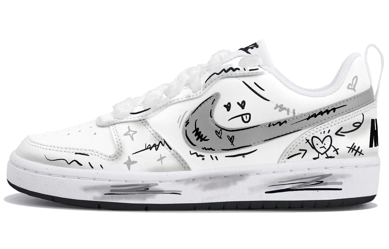 Кроссовки скейтбордические Court Borough 2 Low top White Gray для подростков Nike