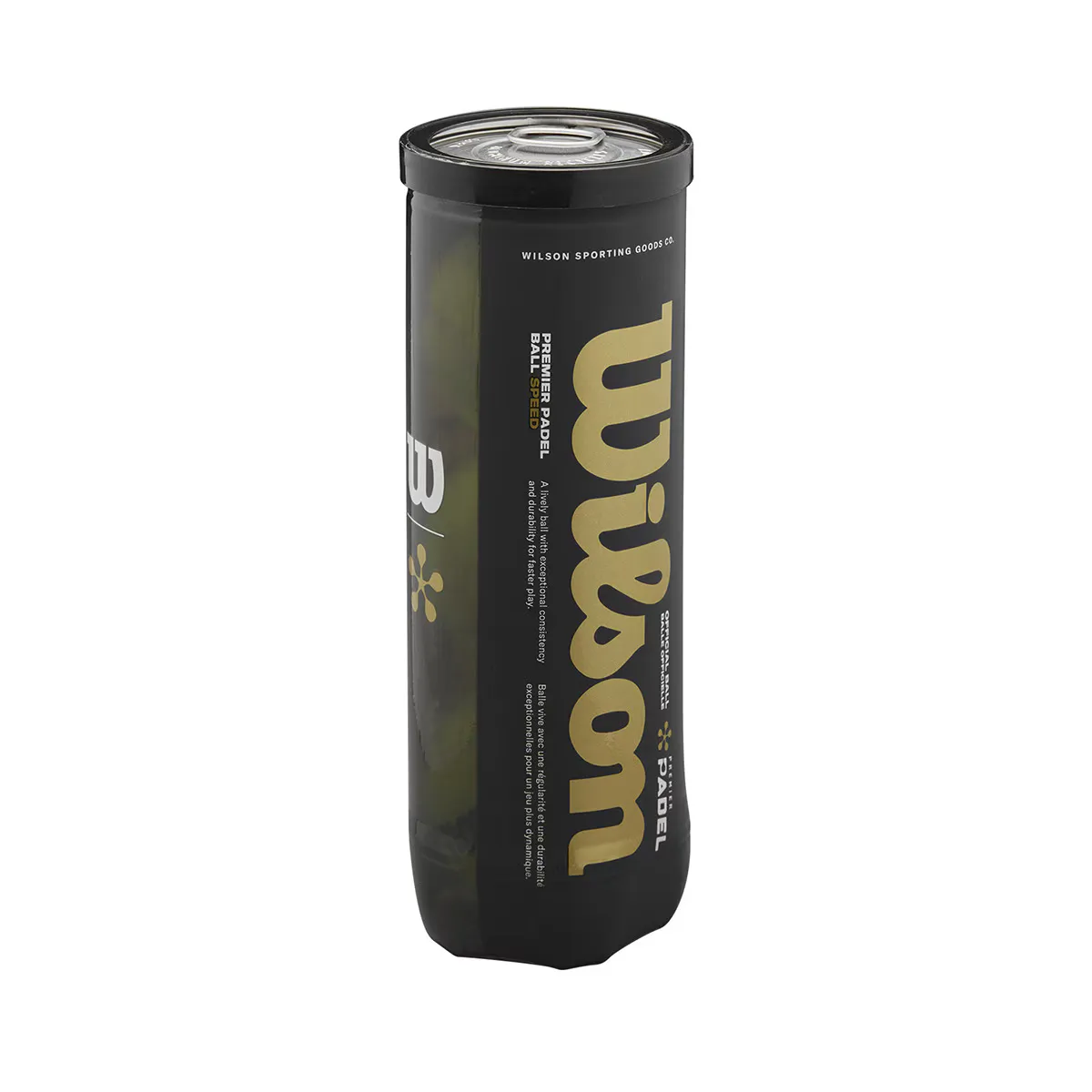 

Банка из 3-х мячей для паделя Wilson Speed, желтый/черный