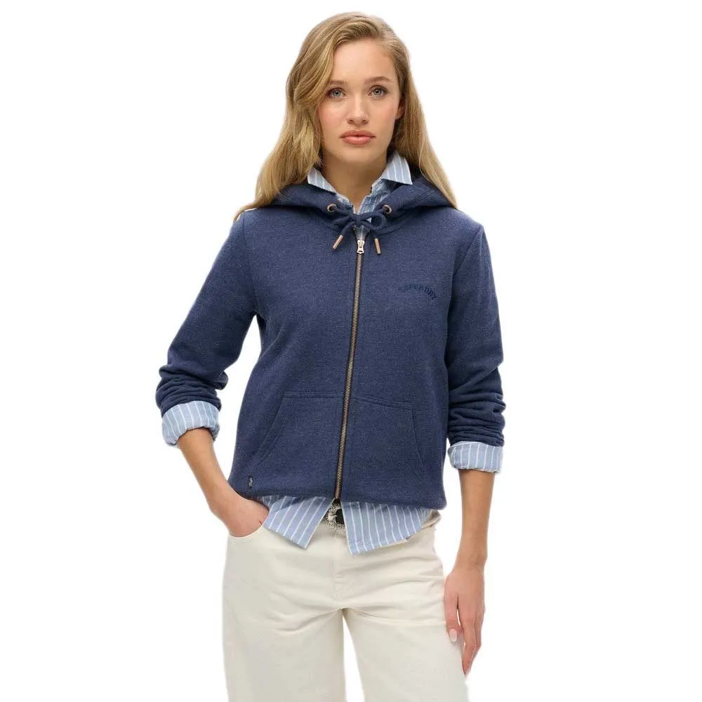

Толстовка Superdry Essential Logo full zip, синий