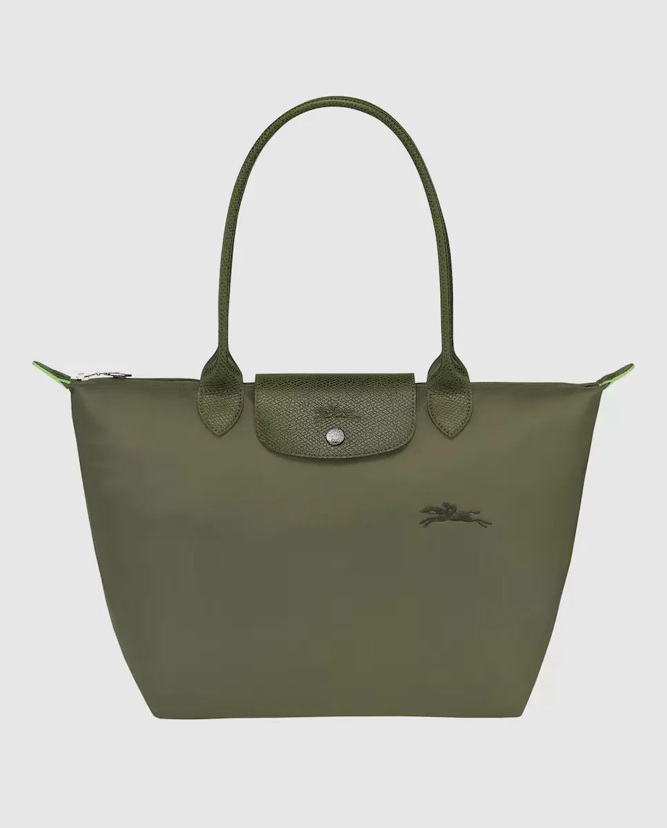 

Сумка через плечо Le Pliage Green среднего размера с застежкой-молнией Longchamp, зеленый