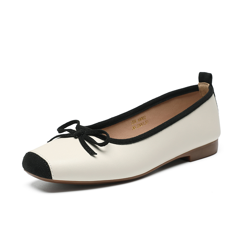 ZHR Женские повседневные туфли-лодочки бежево-черные, цвет Beige Black — фото 2