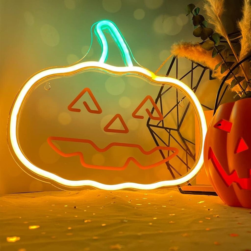 

Forever Light HAPPY PUMPKIN Light Neon Неоновая лампа для украшения стен на Хэллоуин с USB-портом, свет настроения, идеальный предмет декора, идеально подходит для помещения