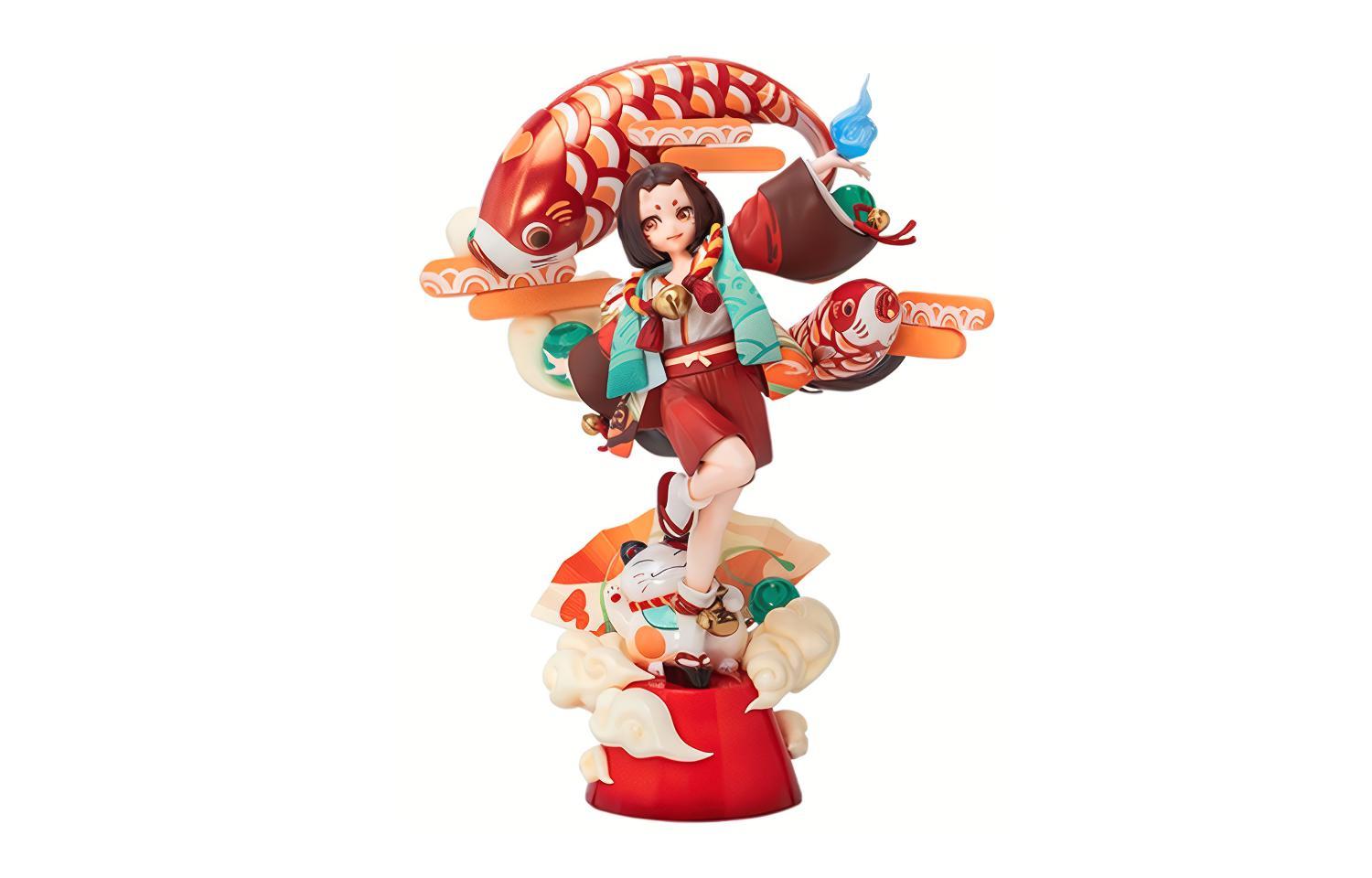 

Hobby Max Фигурки персонажей из серии Hobby Ma Onmyoji: Онмедзи, Цукимунэ, Удача и Процветание Масштаб 26,5 см