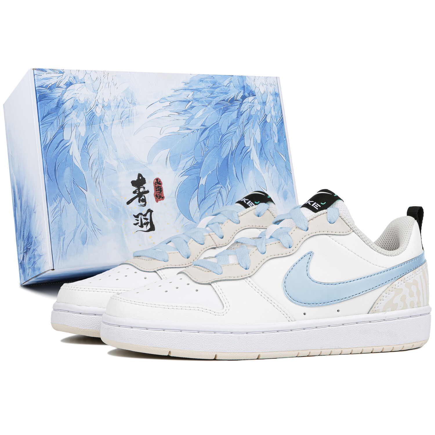 

Кроссовки Nike Court Borough Skateboarding Shoes Women's Low-top Blue/white, голубой, Синий, Кроссовки Nike Court Borough Skateboarding Shoes Women's Low-top Blue/white, голубой