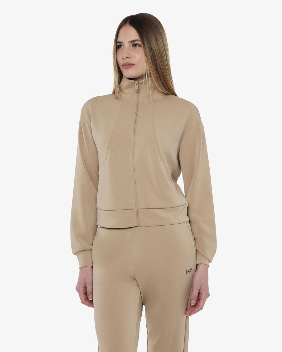

JAKED Бежевая женская толстовка из синтетического материала для фитнеса