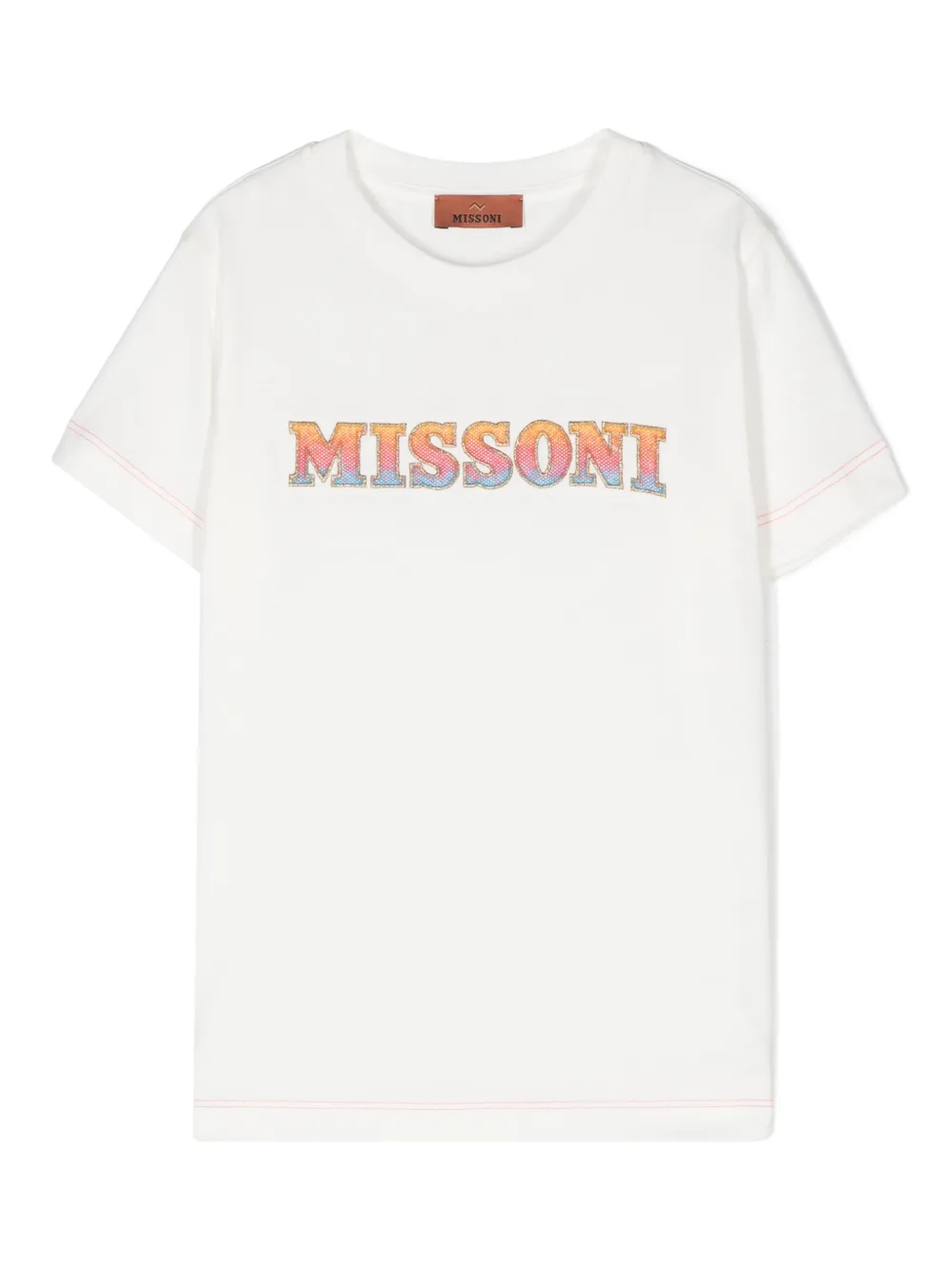 

Футболка с пайетками и логотипом Missoni Kids, белый