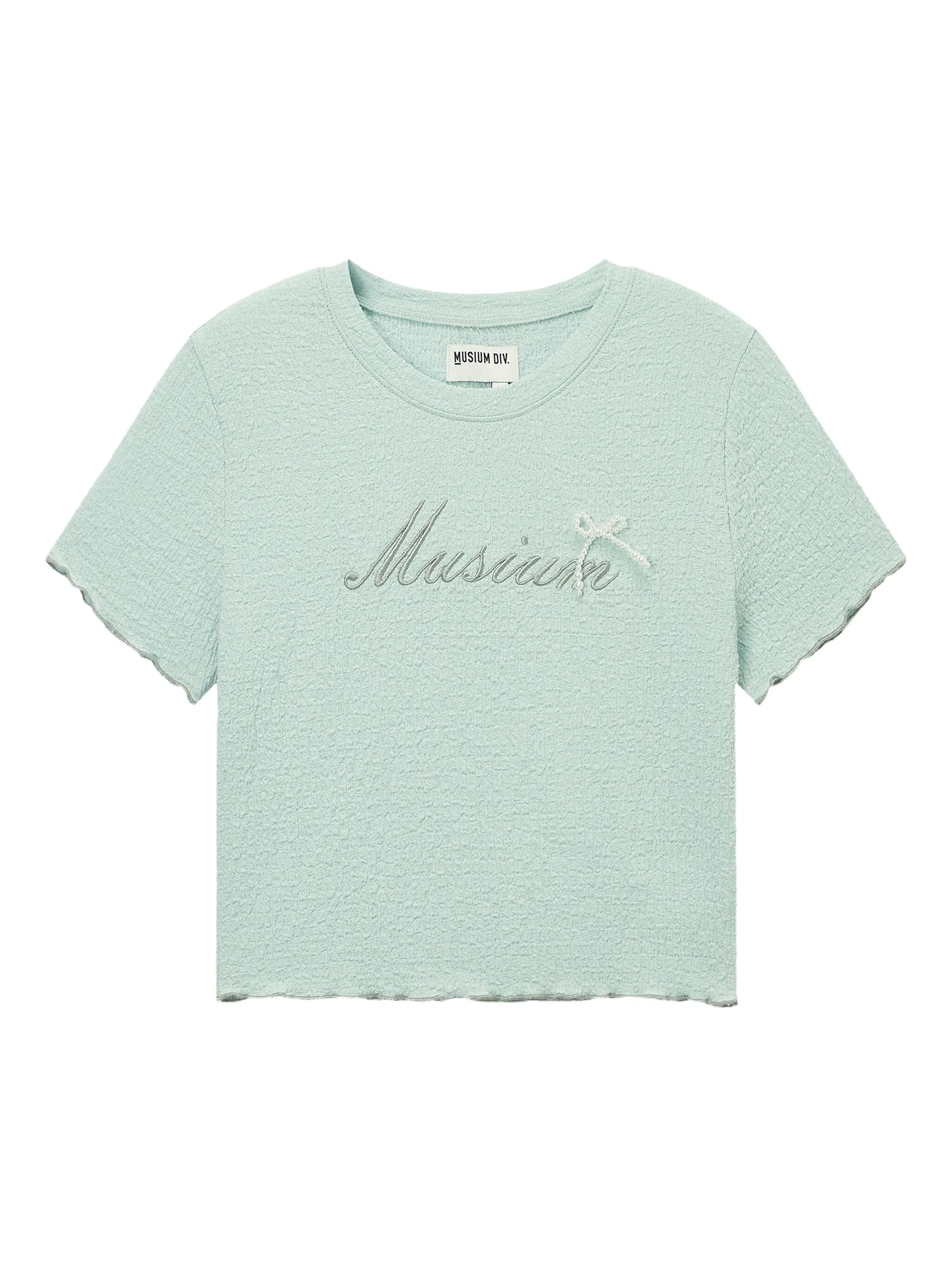 

Укороченный топ с вышитым логотипом Musium Div., синий