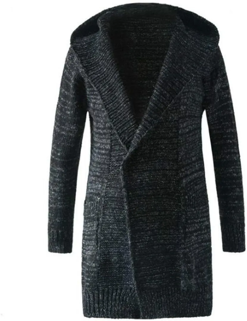 

Мужской кардиган с капюшоном и карманами, черный Colygamala