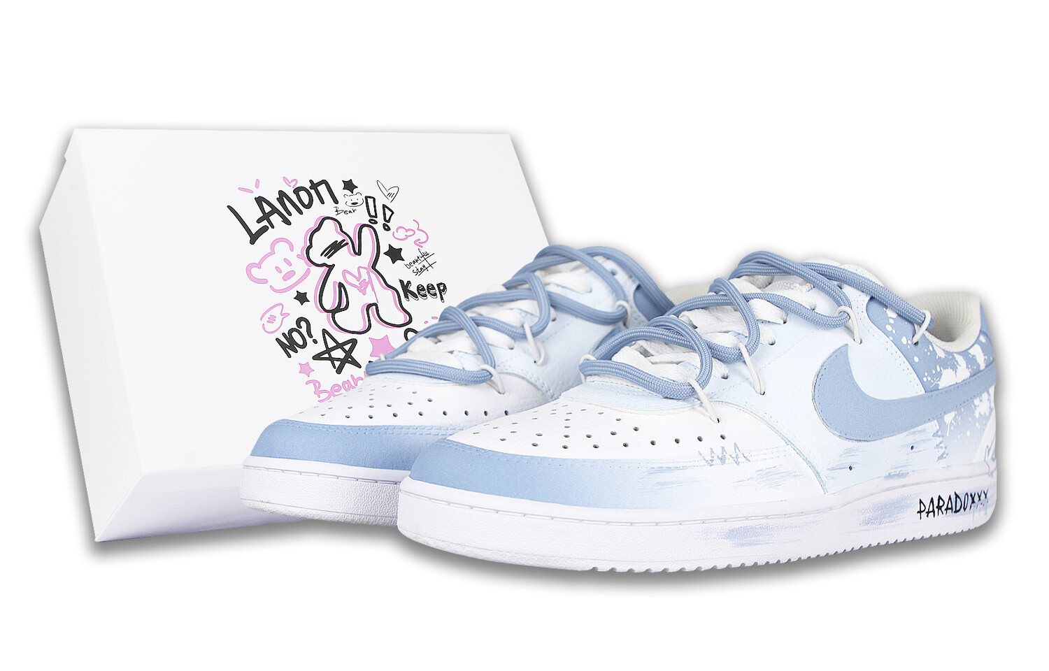 

Кроссовки Nike Court Borough Skateboarding Shoes Women's Low-top Blue/white, белый