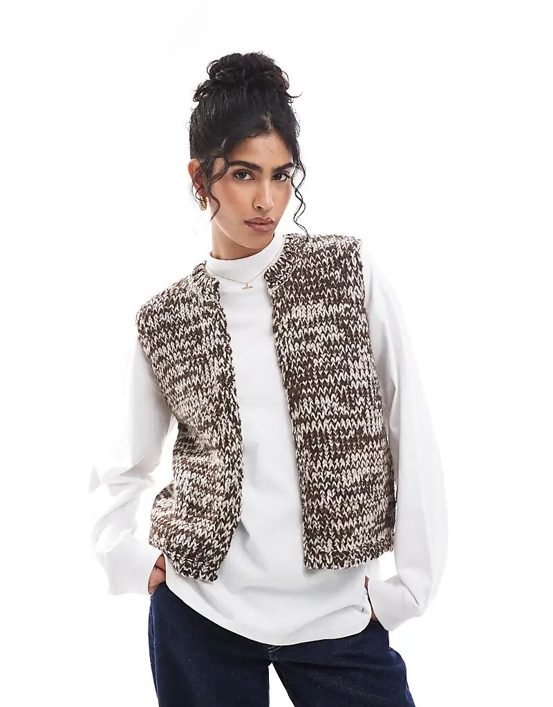 

Топ из пряжи крученой вязки шоколадного цвета ASOS DESIGN