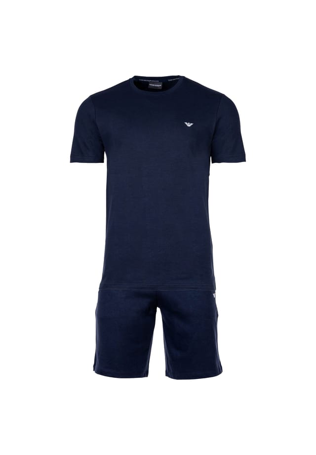 

Короткая пижама - интерлок пижамная шорти хлопковая Emporio Armani, синий