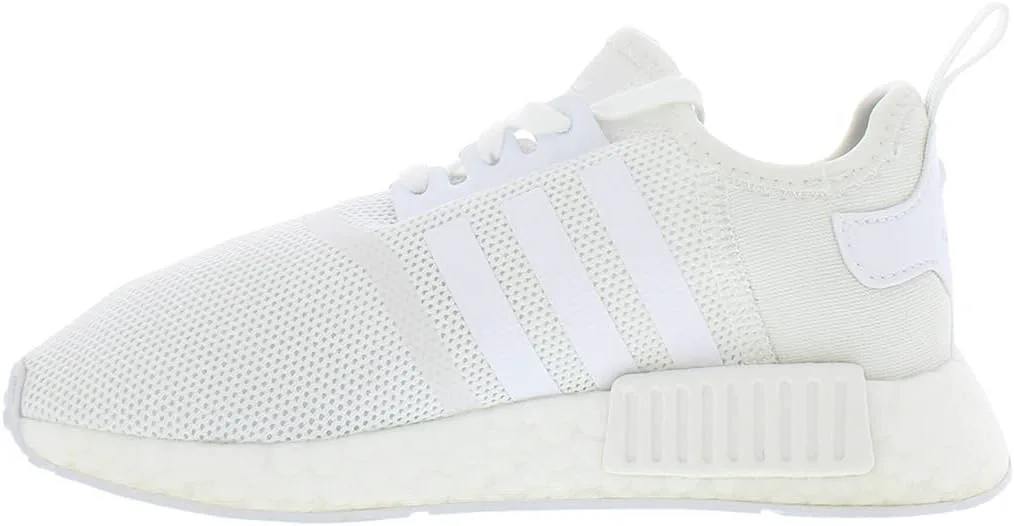 Детские кроссовки Adidas NMD R1 для девочек с шнуровкой - повседневные, фиолетовые, белый — фото 3