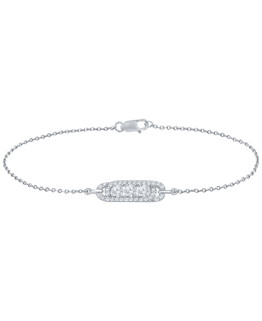 

Браслет с белыми бриллиантами (0,5 карата) из белого золота 10 карат Macy's, White