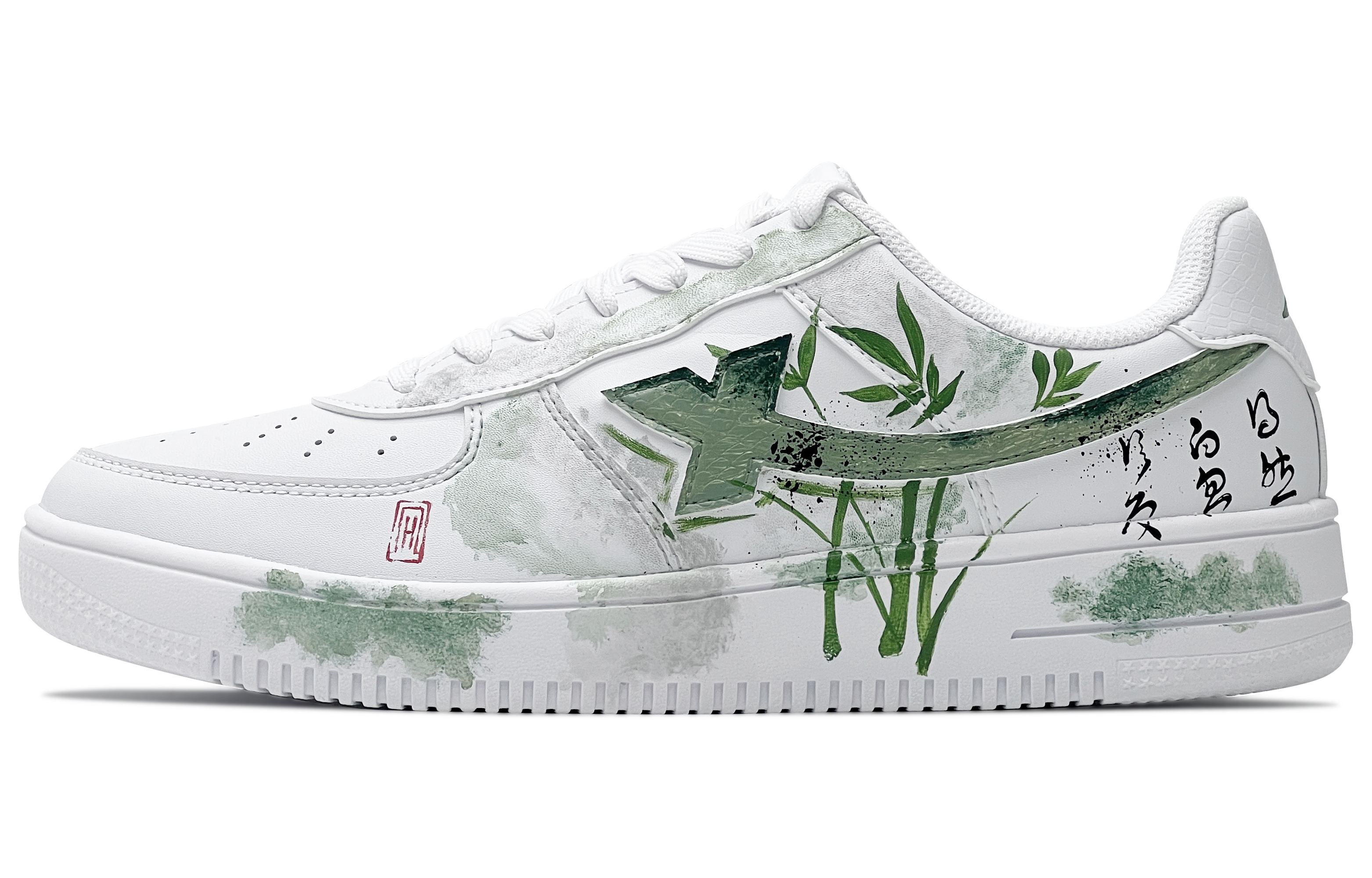 

XTEP Кроссовки Air Force One с низким верхом, противоскользящие, износостойкие, для скейтбординга, мужские, белые, зеленые