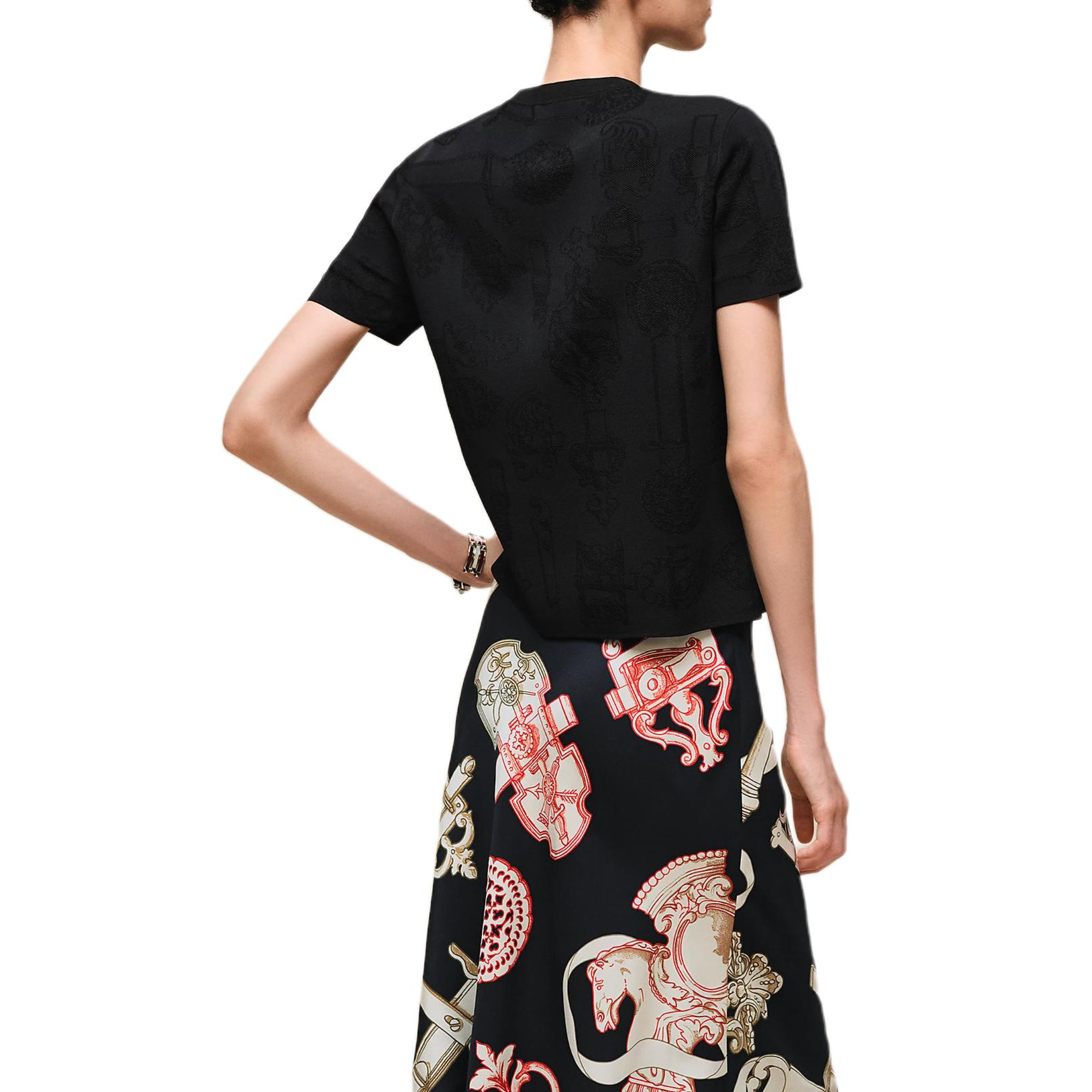 HERMES Футболка Women's Black Crew Neck — фото 3