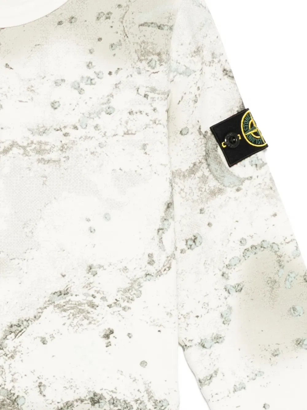 Свитшот с узором в виде значка Stone Island Junior, белый — фото 3