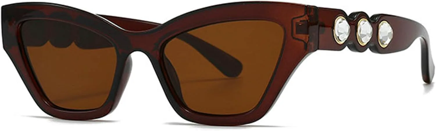 

Солнцезащитные очки Willochra Retro Crystal для женщин, модель «кошачий глаз», модные женские квадратные солнцезащитные очки со стразами и бриллиантами, C4