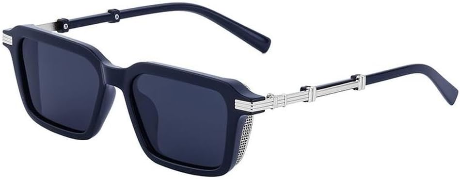 

Маленькие прямоугольные солнцезащитные очки в стиле панк для мужчин и женщин, роскошные винтажные солнцезащитные очки в стиле стимпанк, мужские очки-абажуры LVTFCO, C7silvergray