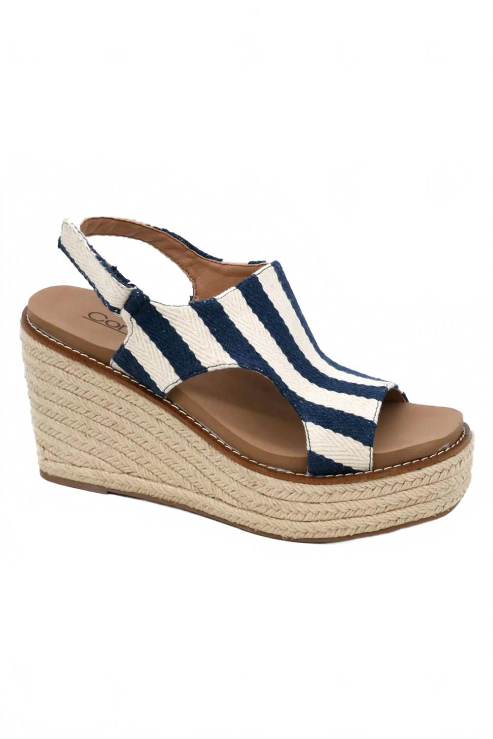 Женские балетки Freddie Wedge в сине-белую полоску Corkys Footwear