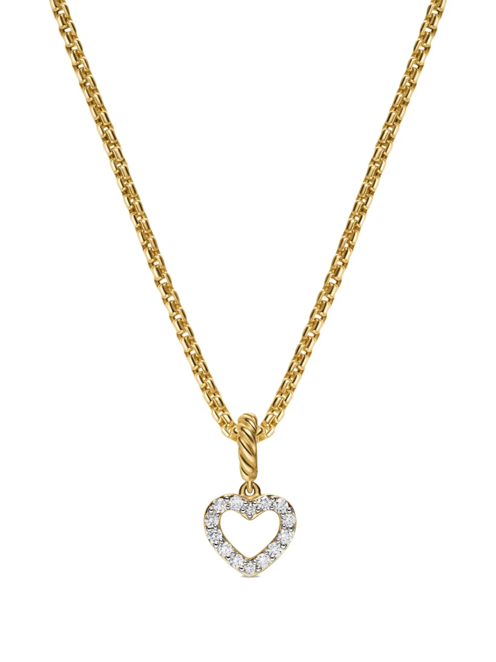 

Золотое колье Micro Pavé© Open Heart с бриллиантами David Yurman, золотой