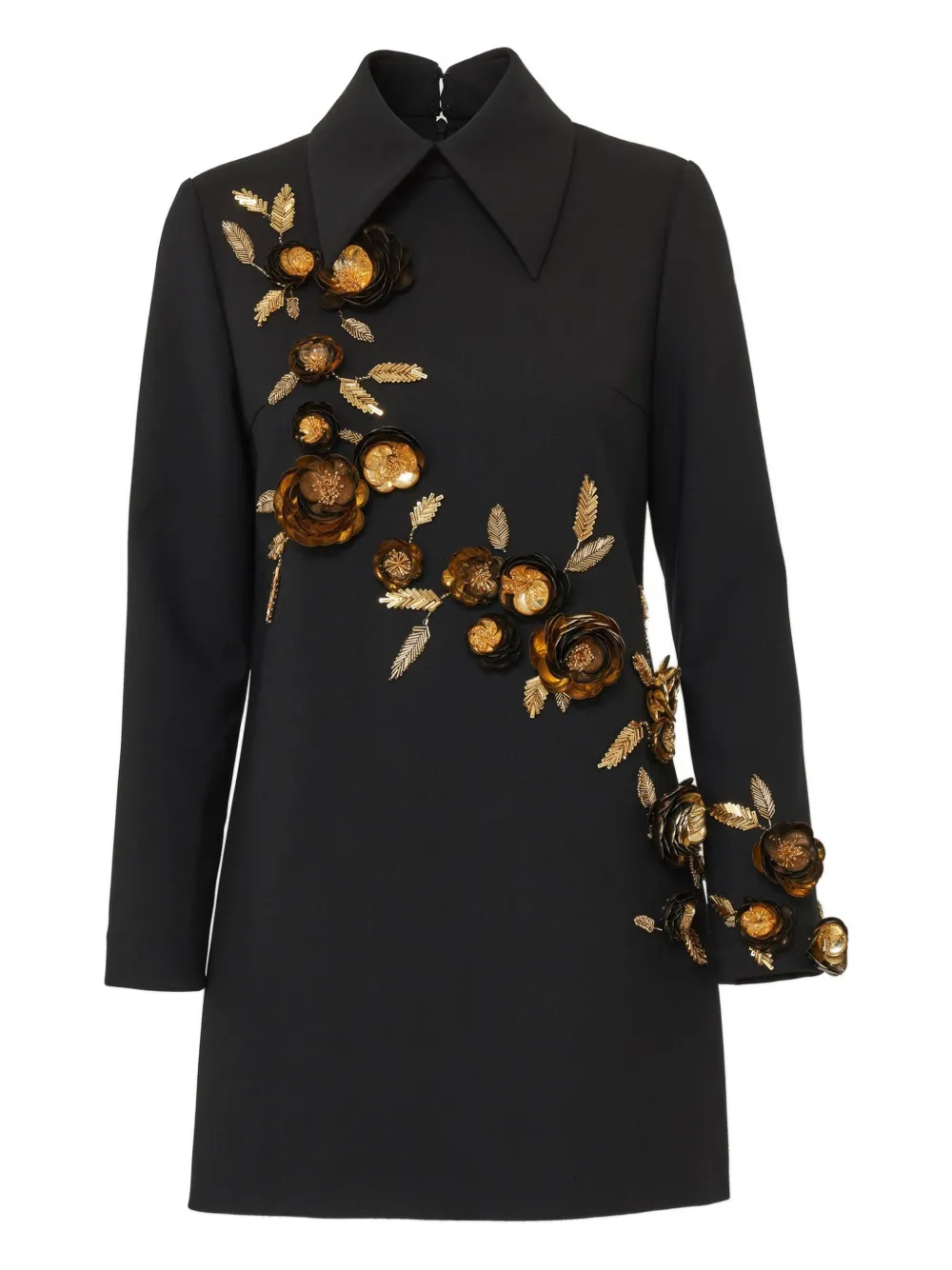 

Платье с цветочным декором Carolina Herrera, черный