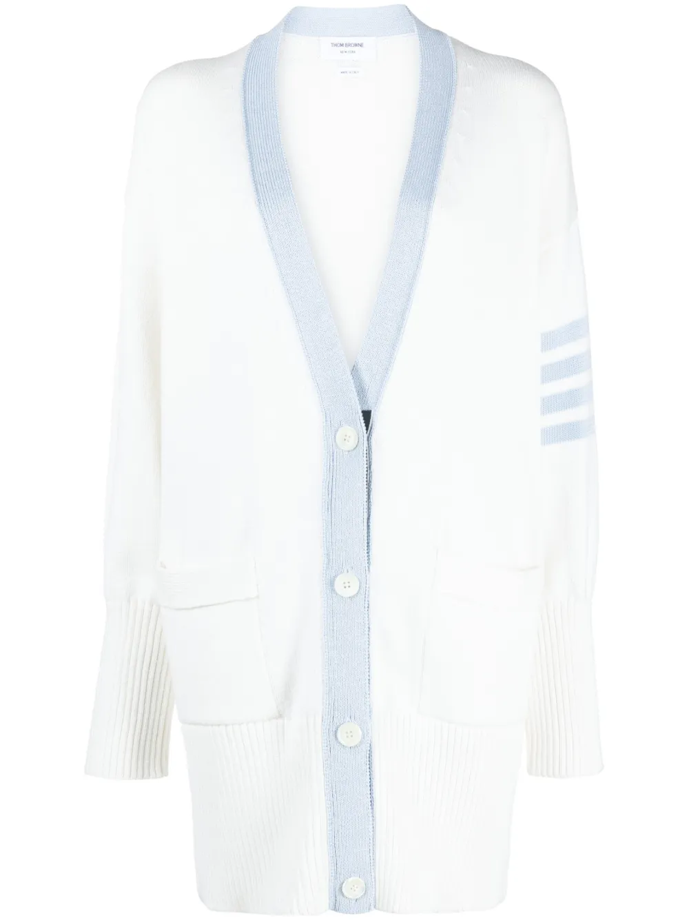 

Кардиган с полосками 4-Bar THOM BROWNE, белый