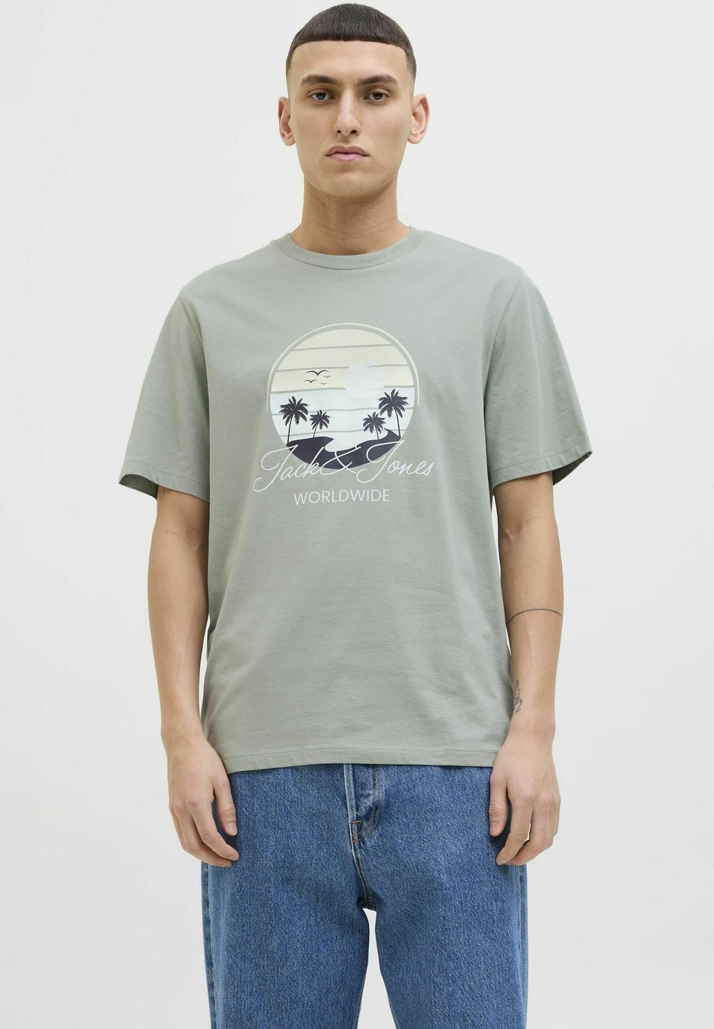 

Футболка с принтом GEDRUCKT Jack & Jones, светло-зеленый